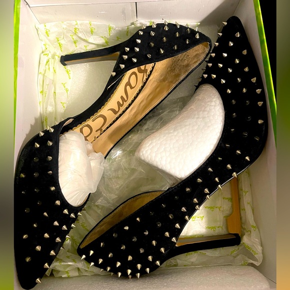 Sam Edelman Black Spiked Heels - Picture 1 of 8
